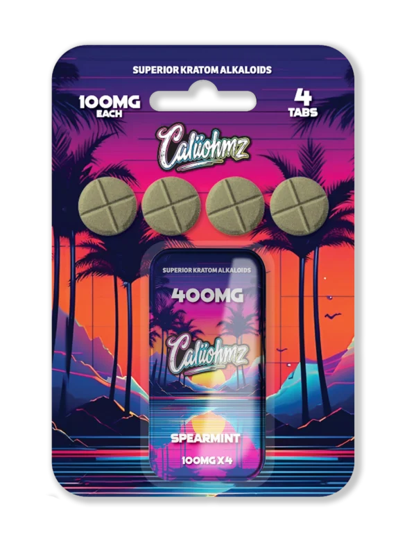 Caliiohmz 400MG Spearmint Kratom Tablets - 4 Tabs